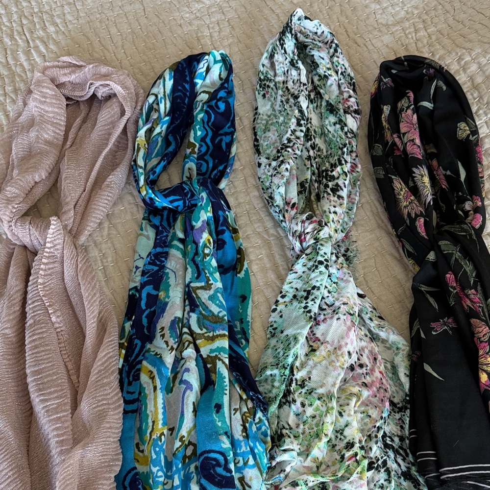 Chic Women's Scarf Collection - Pastel, Blue, Green, Black